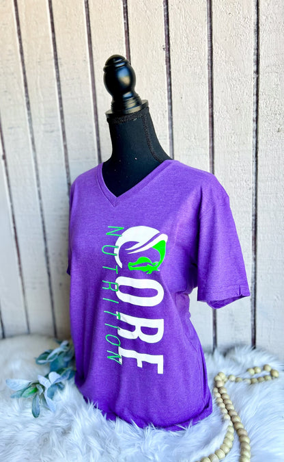 Neon Green & Purple V neck